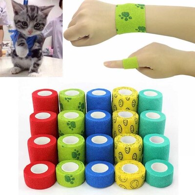 1 Roll 16 Colors Flexible Self Adherent Cohesive Pet  Ban