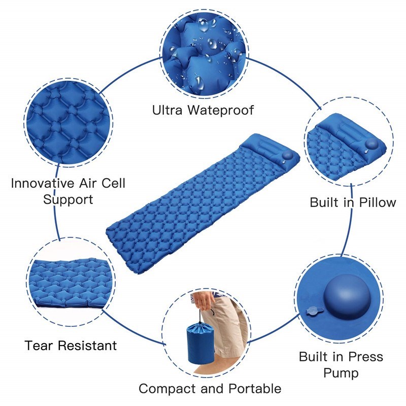 Camping Sleeping Pad with Built-in Pump, Upgrade Ultralight