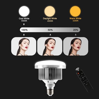 Dimmable 3 Modes 3200 5500K LED Softbox Lighting Photo Stud