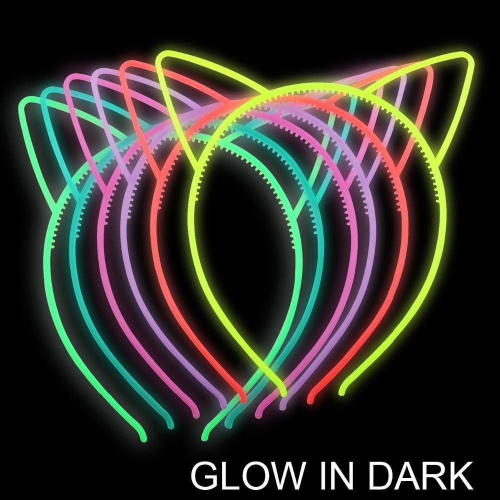 new luminous  ear headband elastic  glow in dark hair