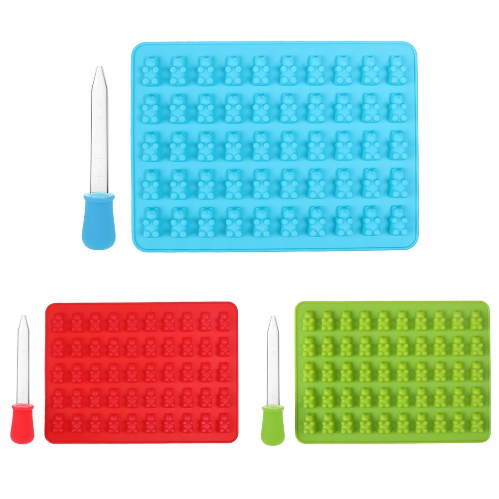 Silicone Cake Mold 1 Set 50 Cavity Gummy Bear Chocolate Mold