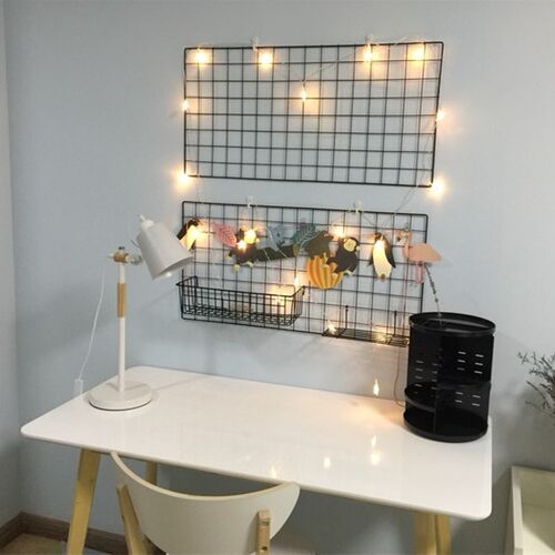 Barbed wire mesh lattice wall shelf, wrought iron decorative