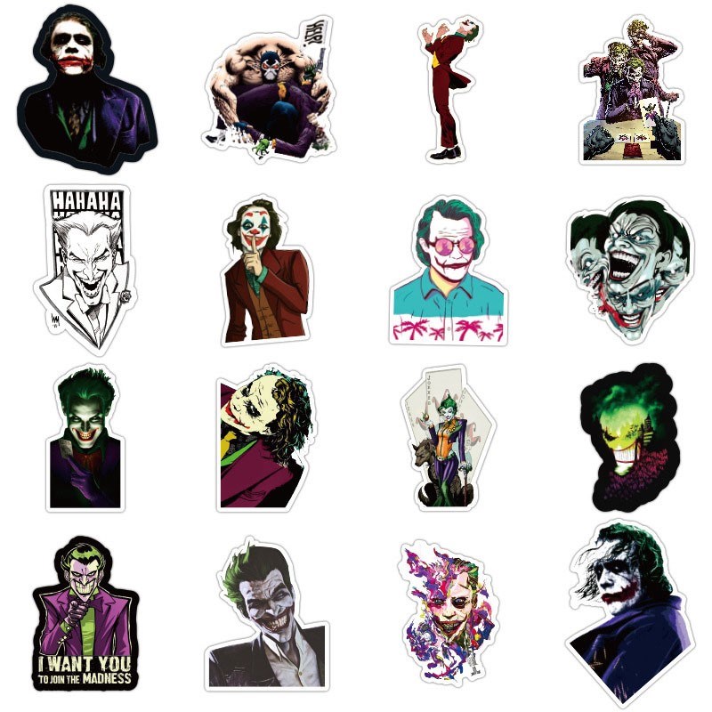 10/100Pcs/set The Joker Cartoon ers  DIY TOY Motorcycle Bicy