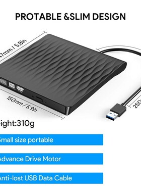 External CD DVD Drive SB 3.0 Slim Portable CD/DVD Writer/Rew
