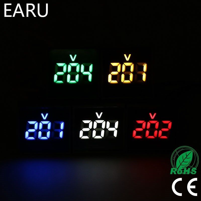 22mm square diy mini digital voltmeter ac 12-500v volt volta