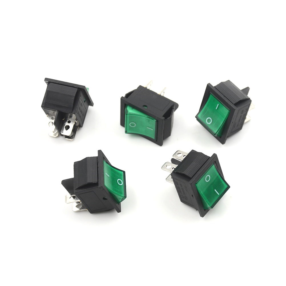 5PCS 4 Pin Lamp ON/OFF 2 Position DPST Rocker Switch 16A/250