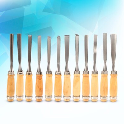 12Pcs/set Professional Carpenter Carving Chisel Wood Carving