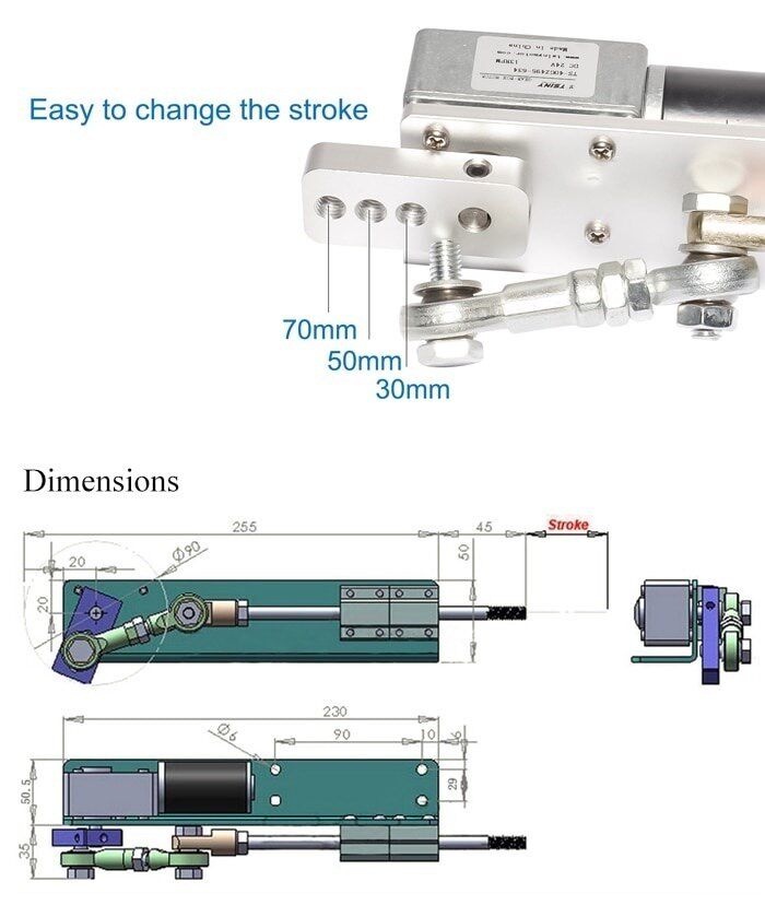 DIY Design DC 24V 12V Linear Actuator Reciprocating Electric