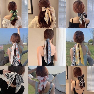 Korean Silk Headband Printed Scarf Hair Bands Female Hair Bi