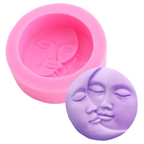 Sun And Moon Face Soft Silicone Mold Keychain Mold DIY Silic