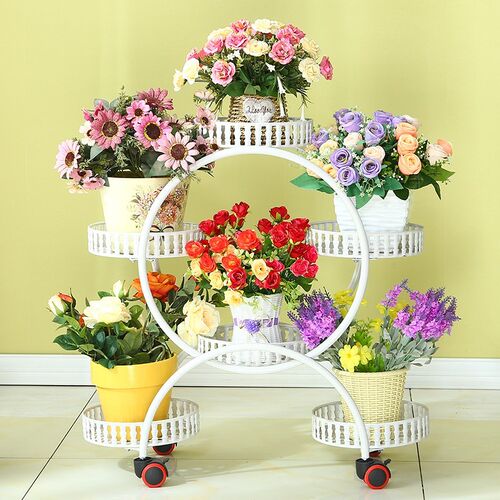 Iron flower stand multi-layer flower shelf indoor space spac