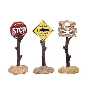 Landscape Funny Aquarium Craft Ornaments Warning Shark Signs