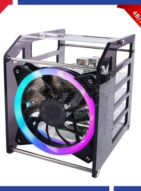 Rack Tower 4 Layer Acrylic Cluster Case Large Cooling Fan LE