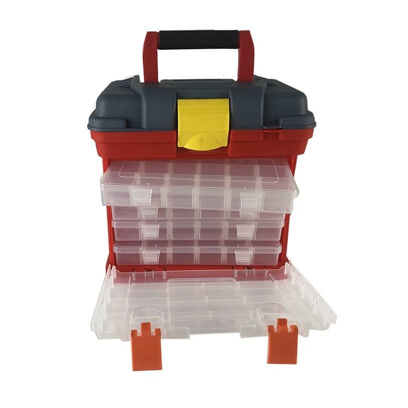 Toolbox Portable Plastic Outdoor 4 Layer Fishing Tackle Tool