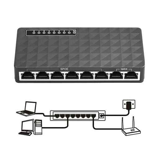 8 Port 10/100 Mbps Gigabit LAN Ethernet Network Switch HUB D
