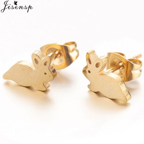 Jisensp 2019 Stainless Steel Black Rabbit Earrings Children
