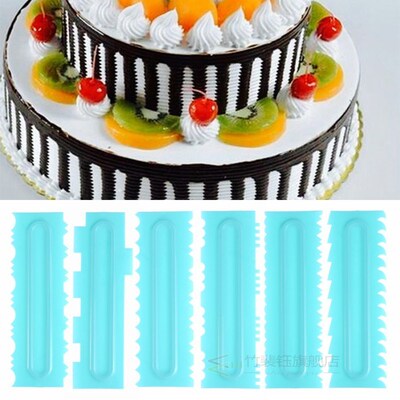 PP Jagged Edge Cake Scraper Plain Smooth Cream Spatulas Fond