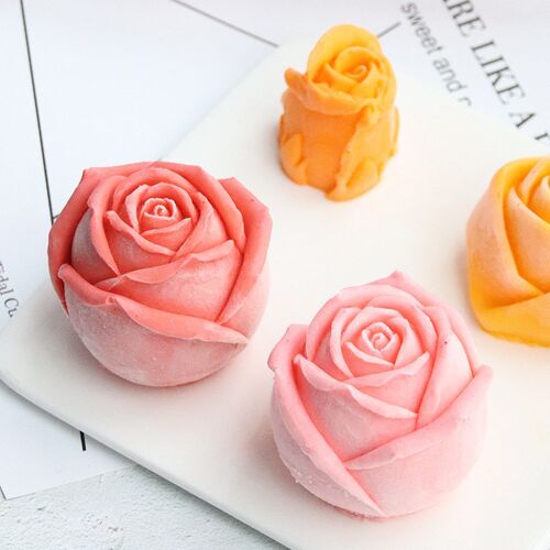 6 Cavity Rose Flowers Shaped Silicone Mold Craft Chocolate B
