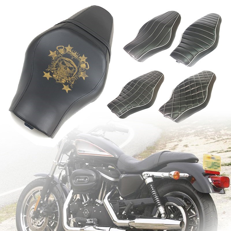 5 Styles Motorcycle Black Driver+Passenger Two Up Sofa Seat
