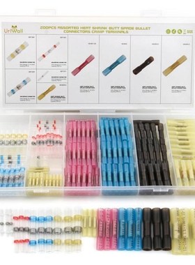 200pcs Assorted Terminators Heat Shrink Butt Splice Solderin