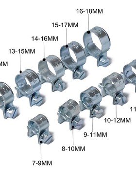 60pcs/set 7-18MM 10 Sizes Strong Mini Pipe Hose Clamp for Fu