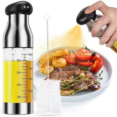 200Ml Oil Sprayer For Cooking,2 Compartments Double Nozzle