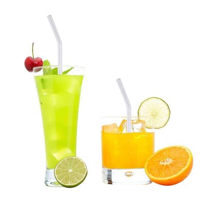 *Behogar 5pcs 180 x 8 mm Clear Drinking Glass Straws 1pcs Cl