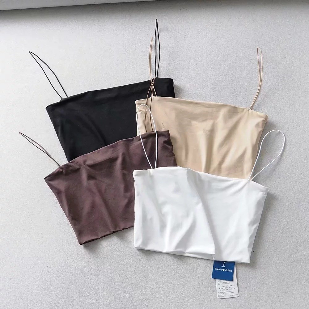 2020 Summer Women's Crop Top Sexy Elastic Cotton Camis sleev