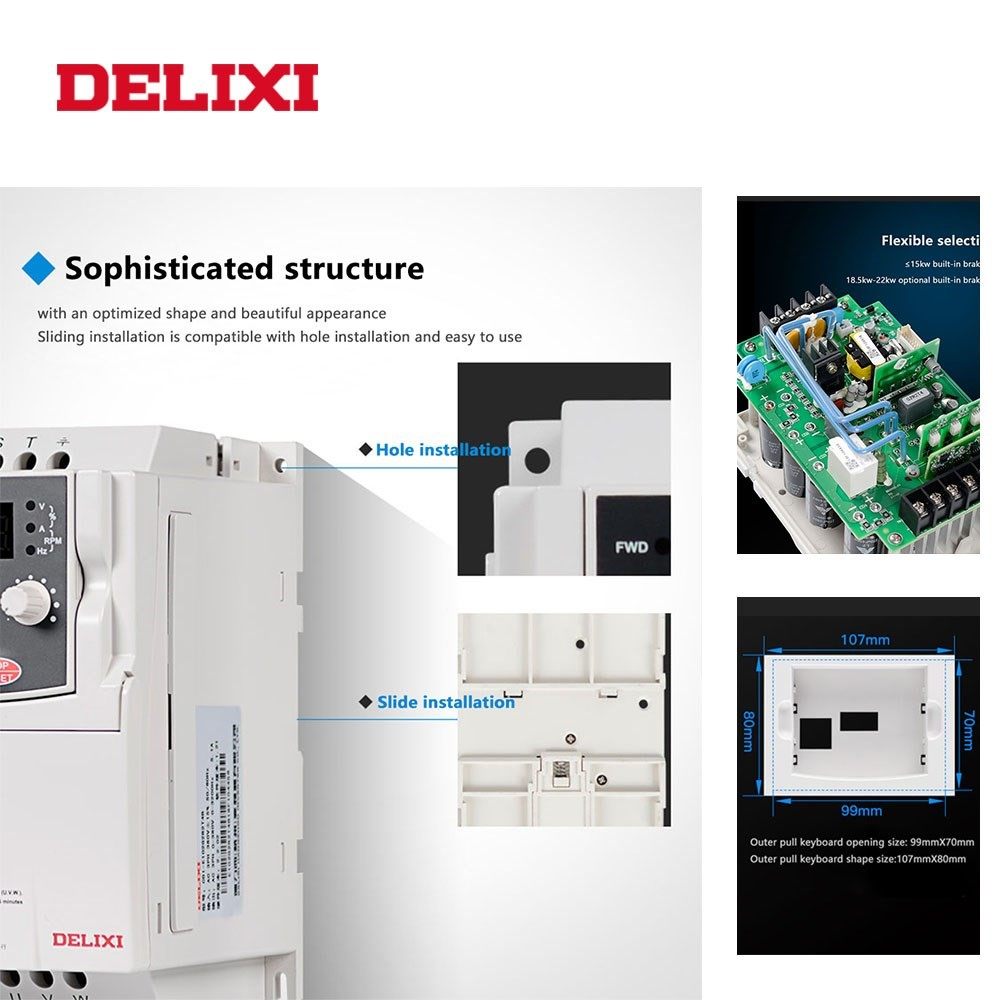 AC 220V 0.4KW 0.75KW 1.5KW 2.2KW single phase VFD inverter d