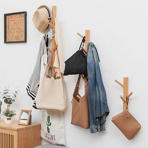 3/8/11 Hooks Creative Wall Coat Rack Bamboo North Europe Clo