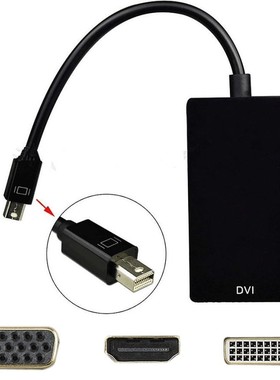 3 in 1 Mini Display Port DP to DVI+VGA+HDMI Adapter for MacB