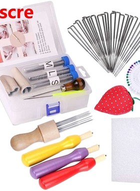 113Pcs 3 Sizes Wool Felting Needles with Colored Wood Handl