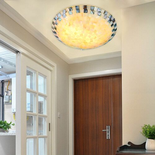 Tiffany Mediterranean natural shell ceiling light toilet lus