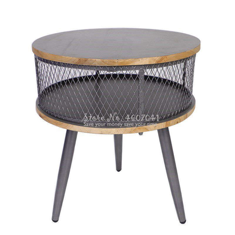 Nordic Golden Iron Solid wood Nightstands Bookcases Console