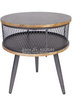 Nordic Golden Iron Solid wood Nightstands Bookcases Console