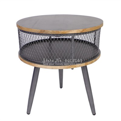 Nordic Golden Iron Solid wood Nightstands Bookcases Console