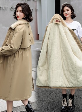 Women's Korean coat zipper loose Winter Jacket Medium Length