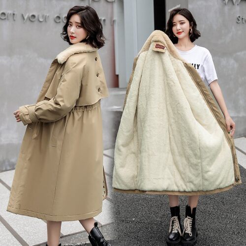 Women's Korean coat zipper loose Winter Jacket Medium Length