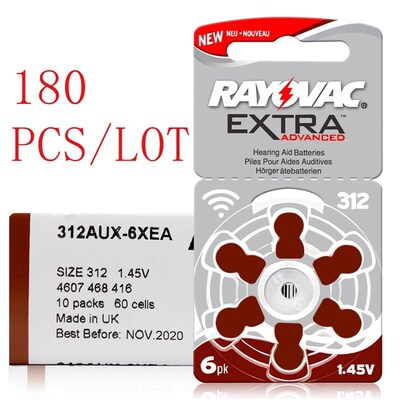 180 Pcs  Extra Zinc Air Hearing Aid Batteries A312 312A ZA31