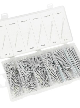 555Pcs Cotter Pin Clip Key Fastner Fitting Assortment Kit He