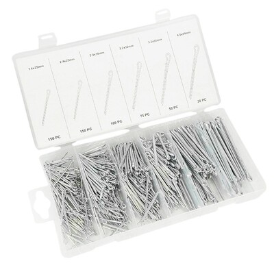 555Pcs Cotter Pin Clip Key Fastner Fitting Assortment Kit He