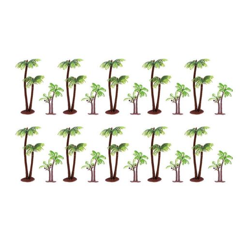 10 Pcs Simulation Plastic Palm Tree Model Cake Layout Props