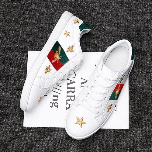 WEH Designer Embroidery Golden shoes men luxury Casual Outd