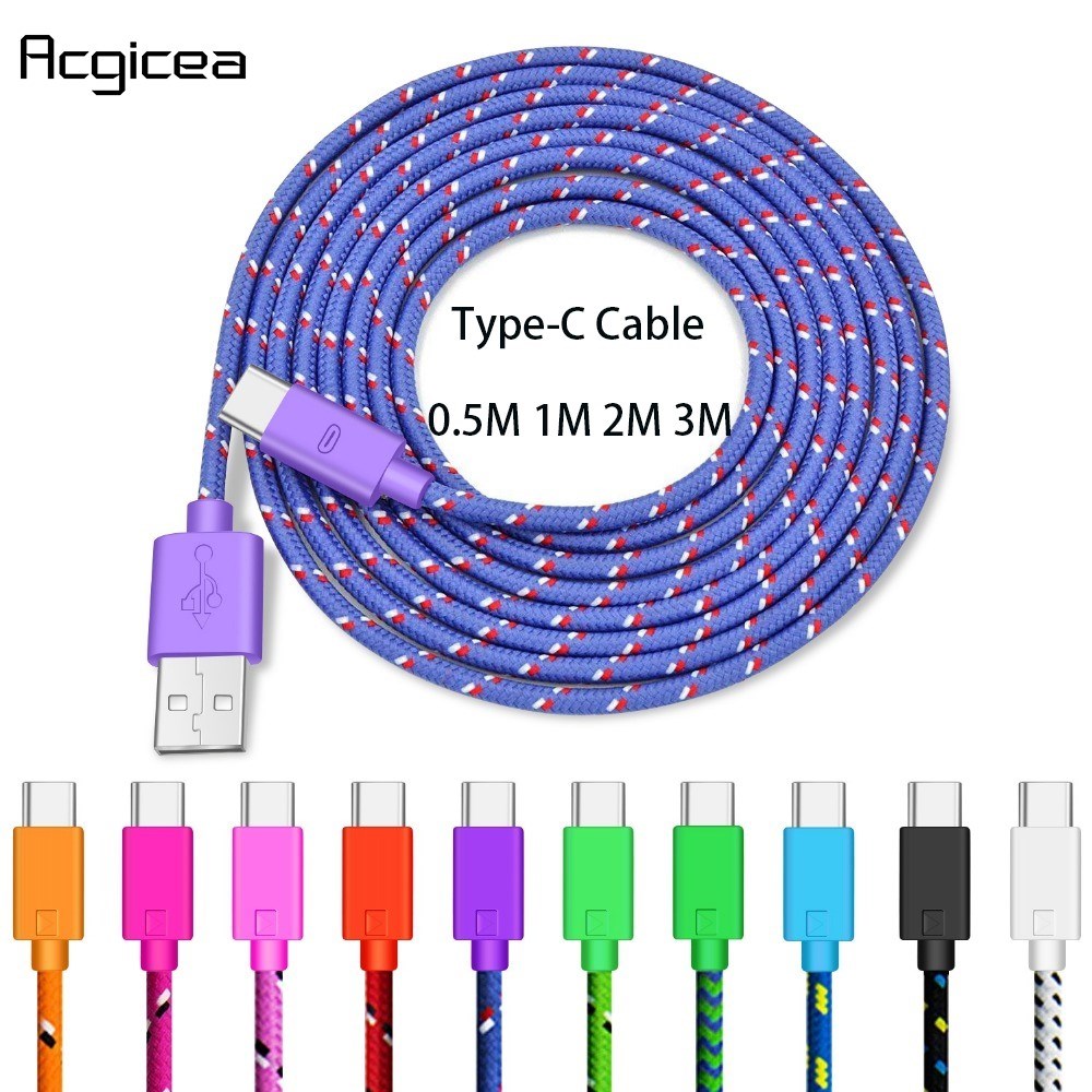 Type USB C Cable 1M 2M 3M Fast Charging Data Cord Charger Ad