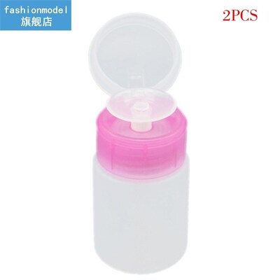 2 Pieces 120ml Pink Push Down Empty Pump Dispenser Nail Poli