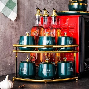 Light luxury seasoning box corner rack kitchen