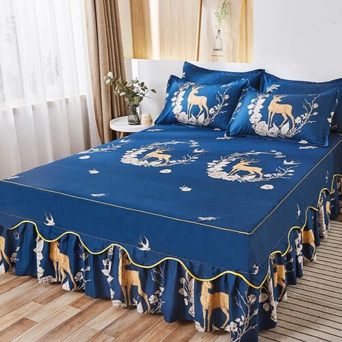 Bed Skirt Pillowcases 3pcs Pink Princess Bedding Bed Sheet K