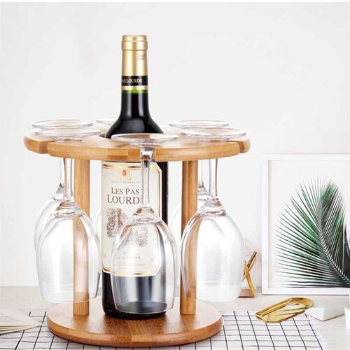 Solid Wood wine rack bottle holder Organizer Kitchen Bar Cou