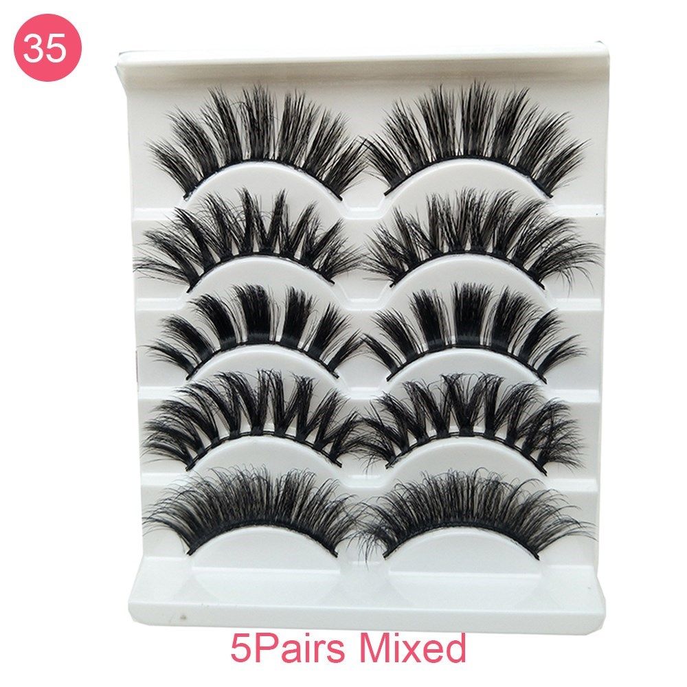 5 pairs 3d mink hair false eyelashes natural beauty eyelash