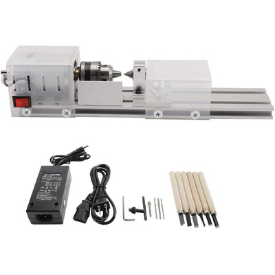 Mini Wood Lathe Machine Tools Lathe Standard Set DIY Woodwor